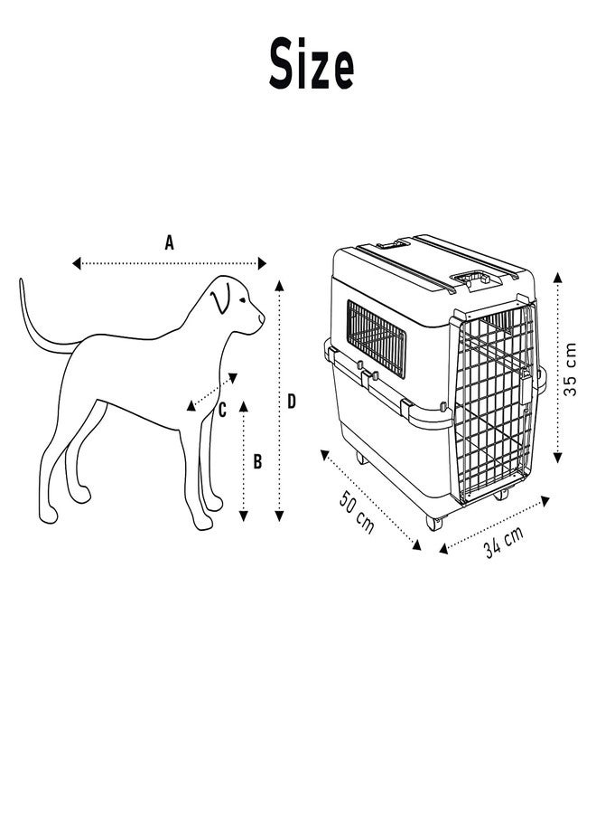 KittuPet KittuyPet Heavy Duty Pet Travel Cage - Plastic Flight Cage for Pets cat Dog, Rabbits (20 inch Flight cage) - Image 5